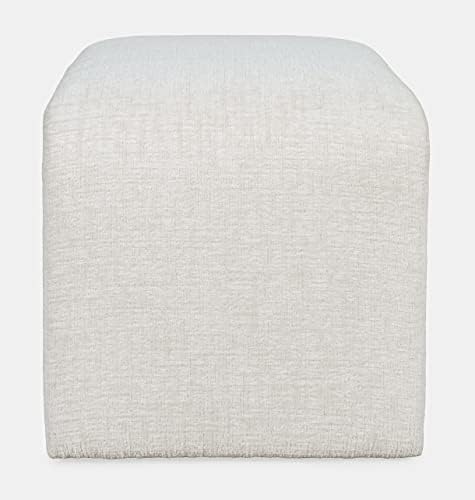 Jofran Sophia Upholstered Ottoman Bench Set of 2, Curved Waterfall Jacquard P...