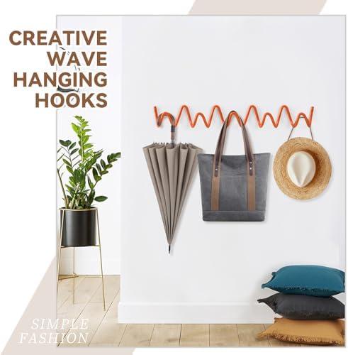 Coat Rack Wall Mount, Creative Wave Wall Hooks 20KG Capacity, Easy Installati...