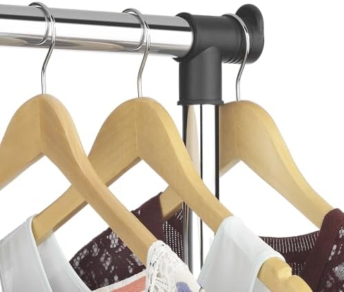 Whitmor Adjustable Garment Rack with Wheels, Rolling Clothes Rack for Hanging...