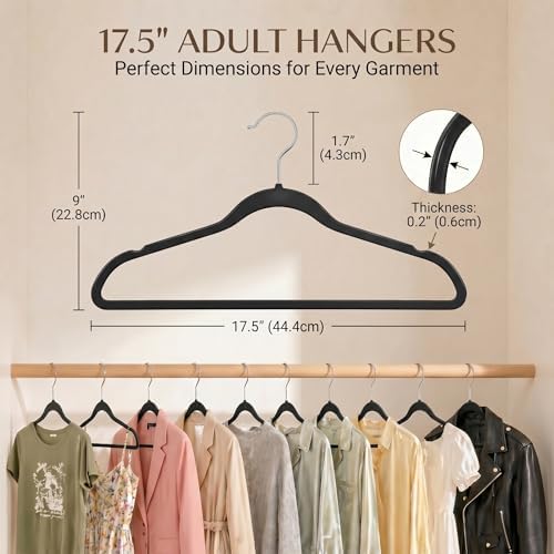SMARTOR Plastic Hangers 50 Pack, Heavy Duty Plastic Hangers for Clothes