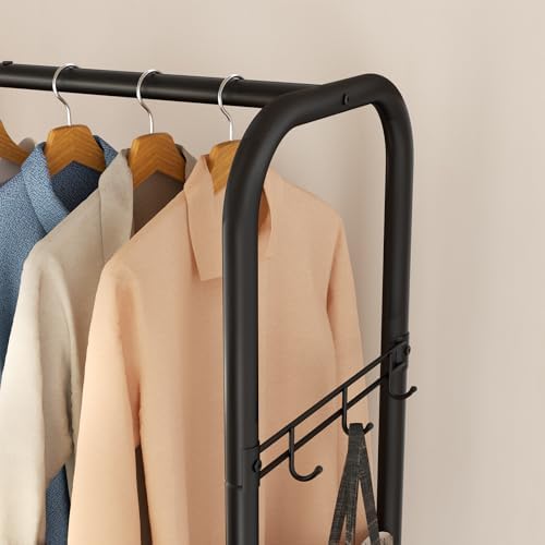 SINGAYE Wardrobe Standing Closet Clothing Rack With Shelf Hanging Clothes