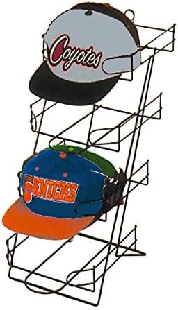 Only Hangers Black Wire Countertop Hat Display Holds 36-48 Caps - 4 Tiers