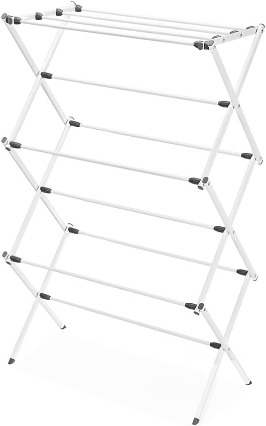 Whitmor Expandable Clothes Drying Rack: 3 Tier Laundry Drying Rack, Collapsib...