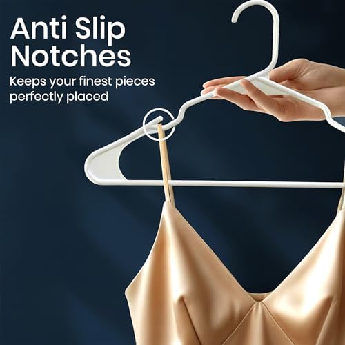 Utopia Home Plastic Hangers 200 Pack – Space Saving Clothes Hanger White