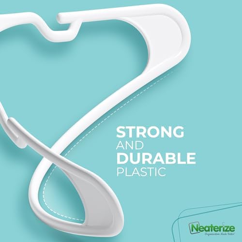NEATERIZE Clothes Hangers Plastic 100 Pack for Adults - Plastic Hangers, The ...