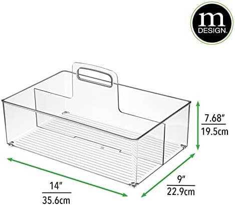 mDesign Large Plastic Divided Portable Storage Organizer Caddy Tote Basket Bi...