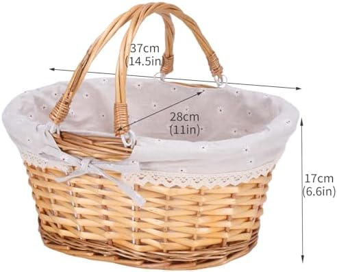 Large Wicker Basket with Handles,Bread Baskets for Serving Sourdough Proofing...
