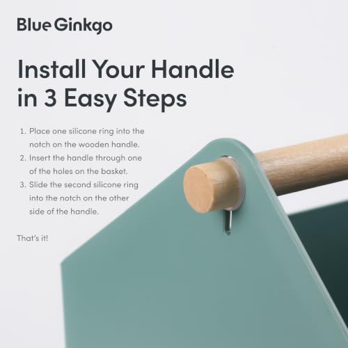 BLUE GINKGO Storage Basket, Large 10.5L, Green, Made in Korea