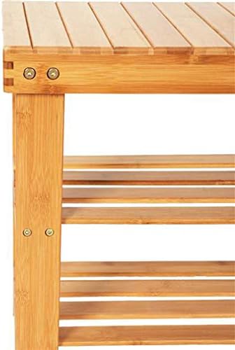 3 Tier Shoe Rack with Bench, Premium Bamboo Shoe Storage Shelf or Shoe Rack B...