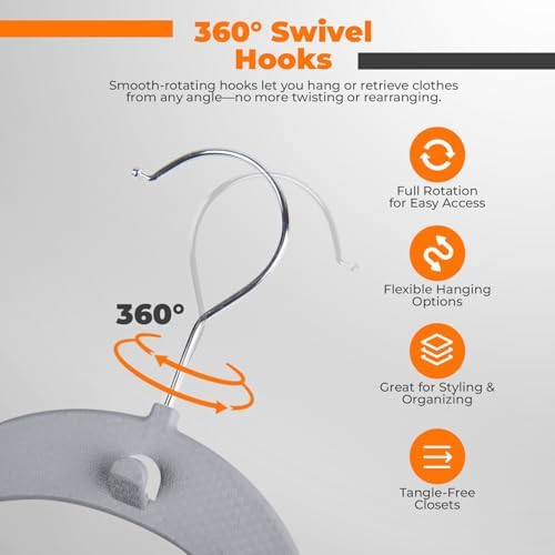 Plastic Hangers 50 Pack, Cascading Slim Space Saving Clothing Hangers with 36...