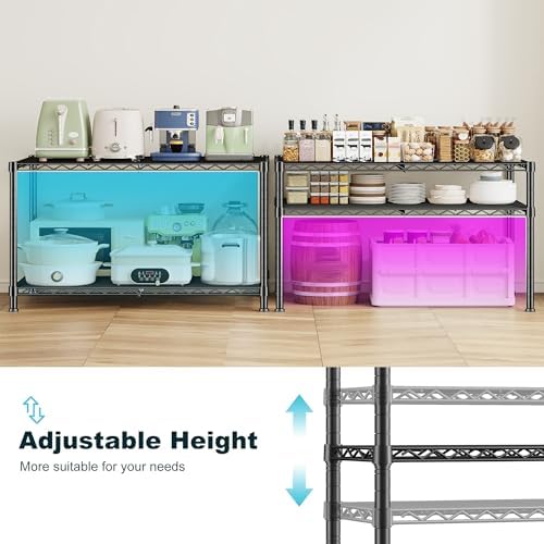 DurayLoly Wire Shelving 2-Tier Adjustable Storage Shelves for Kitchen