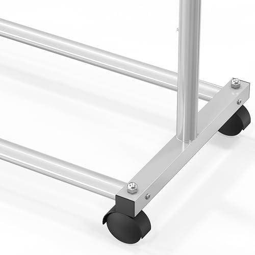 Simple Houseware Standard Rod Garment Clothing Rack, Silver
