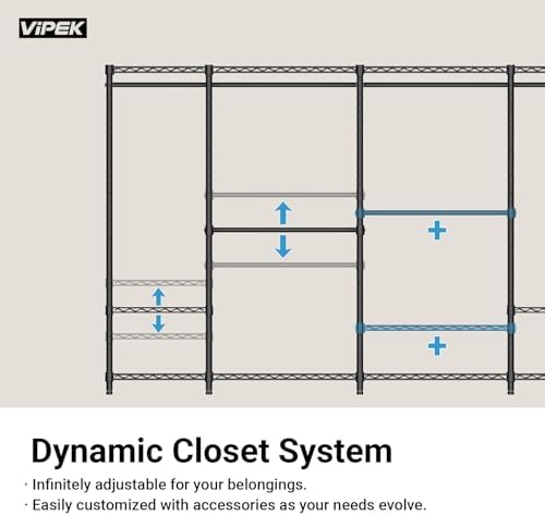 VIPEK R2 Plus Clothes Rack Heavy Duty Rolling Closet for Hanging Clothes