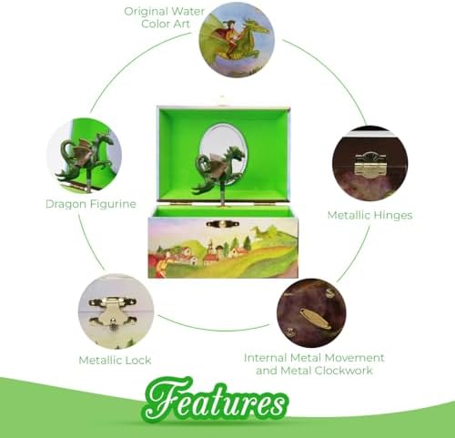Enchantmints Playful Dragon Musical Jewelry Box for Girls & Boys Dragon S...