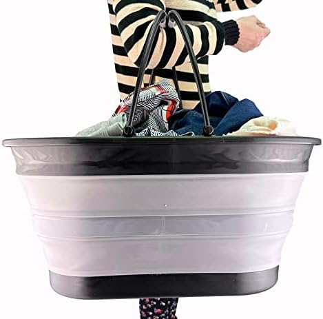 SAMMART 38L (10 Gallons) Collapsible Plastic Laundry Basket - Foldable Storag...