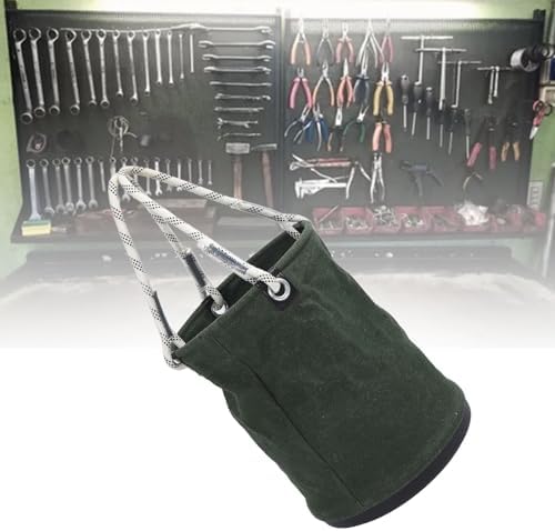 Canvas Bucket, 40x30cm 30KG Load Bearing Canvas Tool Organizer Plastic Bottom...