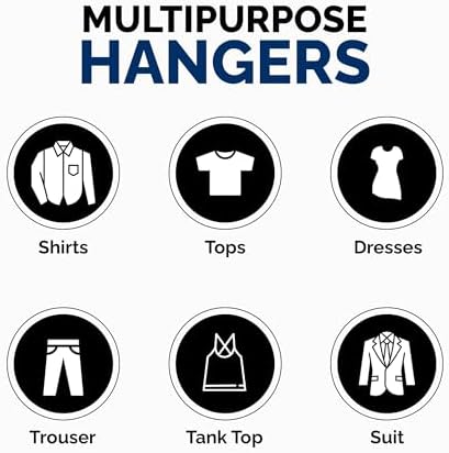 Homeselect 30 Pack Attachable Plastic Hangers - 16 Inch Wide Space Saving Cas...