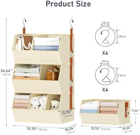 Hanging Closet Organizer Extra Large, Clothes Hanging Shelves for Closet with...