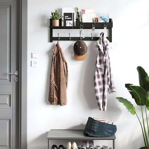 AMBIRD Wall Hooks with Shelf, 26.57 Inch Entryway Wood Coat Hooks for Wall, C...