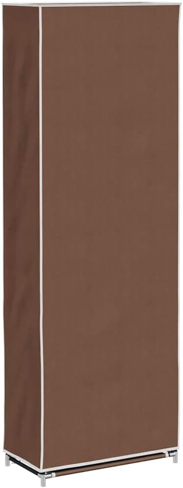 vidaXL Fabric Shoe Cabinet with Cover 22" x 11" x 64" Brown