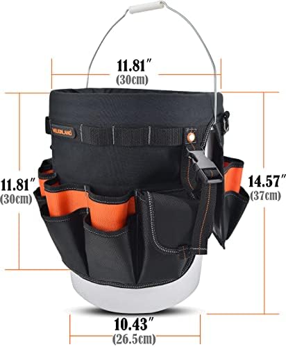 WELKINLAND 5 Gallon Bucket Tool Organizer, 47-Pocket 15L Bucket Tool Bag