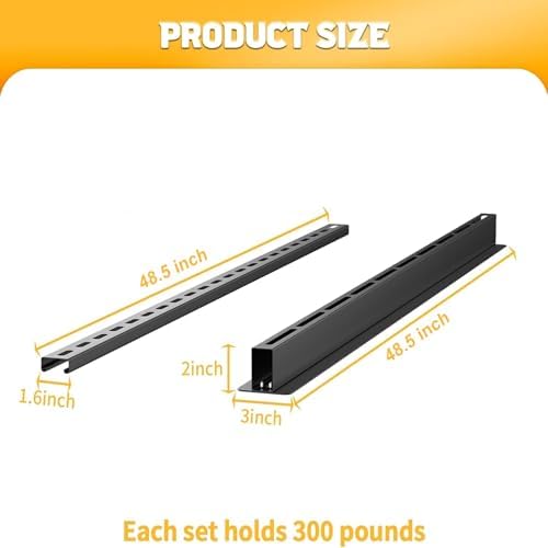 WALMANN Overhead Tote Storage Rails System, Garage Ceiling Bin Storage Rack