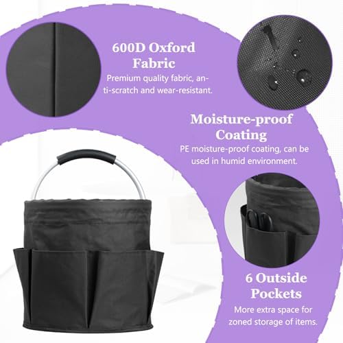 2Pcs Collapsible Cleaning Caddy with Handle, 17L Foldable Cleaning Supply Cad...