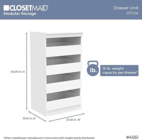 ClosetMaid Modular Storage Unit with 4 Drawers, Wood Closet Organizer, Stacki...