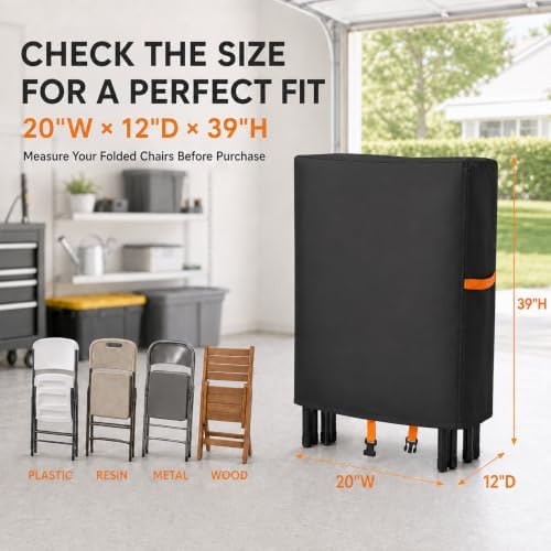 Folding Chair Storage Bag 3 Pack, Waterproof Cover, Holds 5 Chairs