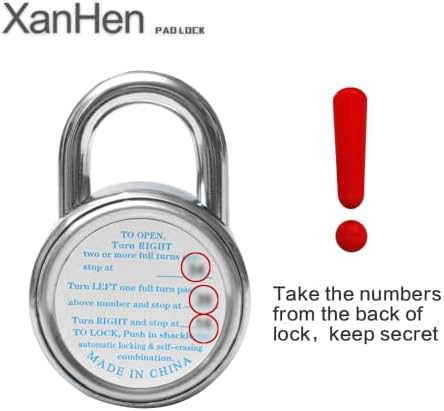 3-Digit Combination Padlocks, Metal Body & Black Dial, Pack of 12