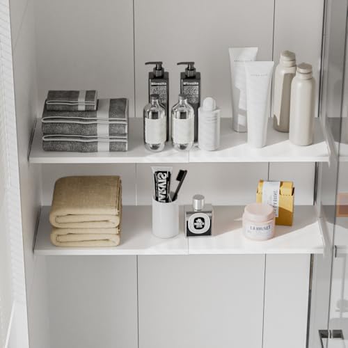 Expandable Closet Tension Shelf Organizers, 1 Pack Cabinet Rack Storage for W...