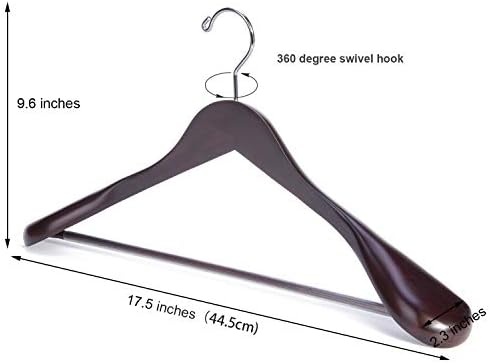 Nature Smile Luxury Mahogany Wooden Suit Hangers - 6 Pack - Wood Coat Hangers...