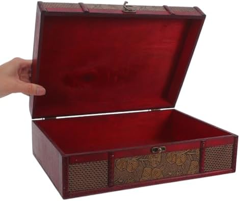 Cabilock Memory Box Wooden Desktop Storage Boxes Wood Treasure Box for Books ...