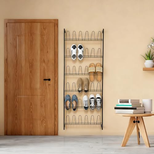 6 Tiers Metal Hanging Shoe Rack for 18 Pairs, Space-Saving Shoe Storage Shelf...
