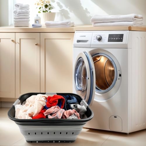 SAMMART 42L (11 gallon) Collapsible Plastic Laundry Basket - Foldable Pop Up ...