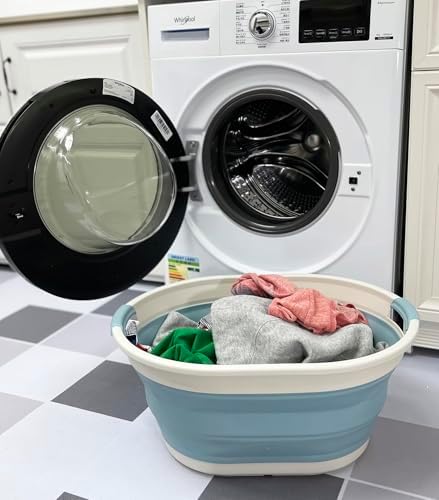 SAMMART 28L (7.4Gallons) Collapsible Plastic Laundry Basket - Oval Tub/Basket...