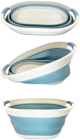 SAMMART 28L (7.4Gallons) Collapsible Plastic Laundry Basket - Oval Tub/Basket...