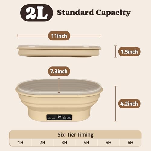 Heating Sourdough Bread Proofing Basket, 2L Electric Thermostatic Oval