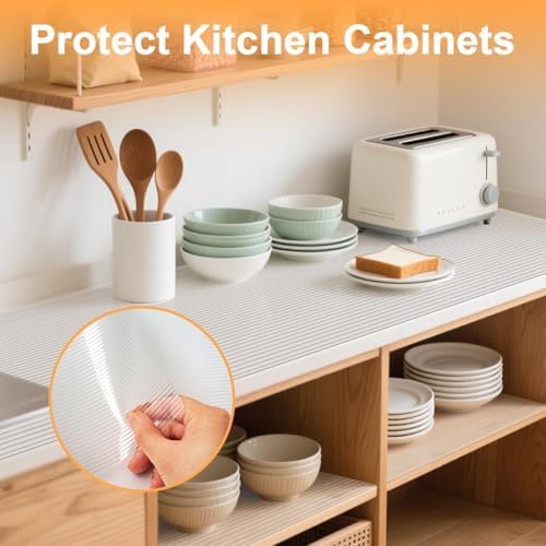 FEXIA Shelf Liner 2 Rolls 24IN x 20FT for Kitchen Cabinet Drawer, Fridge