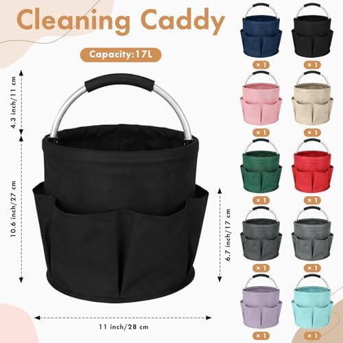 LemonRoad 10 Pack Cleaning Caddy with Handle Bulk 17L Collapsible Cleaning Su...