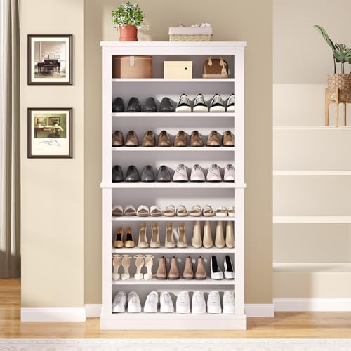 knoworld Freestanding Shoe Cabinet, Holds 40-45 Pairs, 71 Inch Tall 9-Tier Sh...
