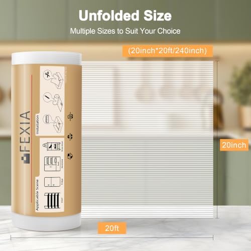 FEXIA Shelf Liner for Kitchen 20IN x 20FT Cabinet Drawer, Fridge Liner