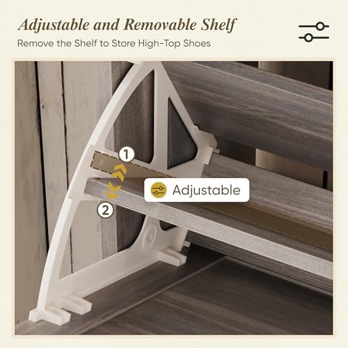 Semiocthome Farmhouse Shoe Storage Cabinet with 2 Flip Drawers, 31.5"(W)...