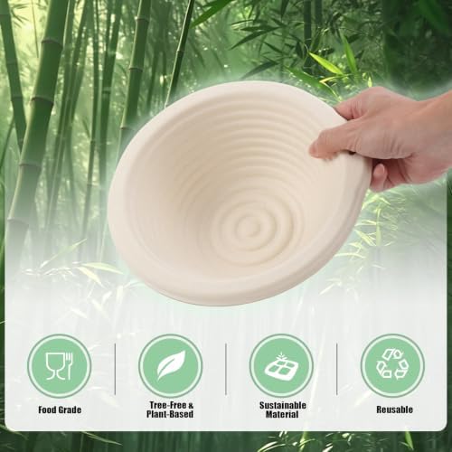 6-Pack 7.5" Round Banneton Bread Proofing Basket with Liners