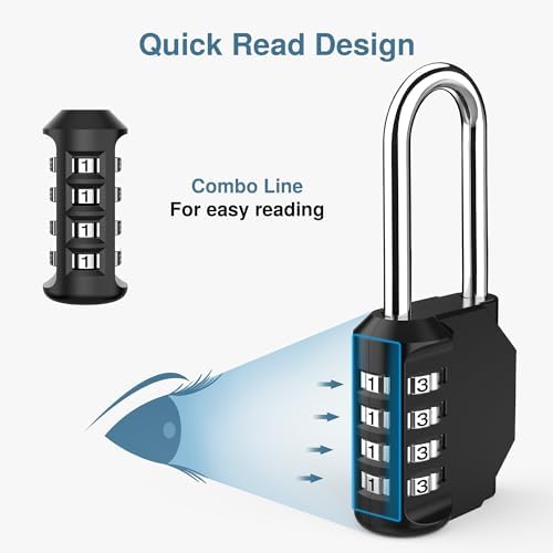 Puroma 10 Pack Combination Lock 4 Digit 2.6 Inch Padlock Gate Shed Black