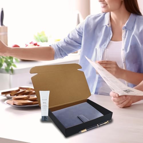 12x9x2 inch Black Shipping Boxes Set of 24, Corrugated Cardboard Mailer Box