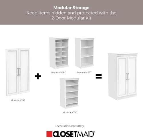 ClosetMaid Modular Storage Shelf Unit with 12 Adjustable Shelves & Divide...