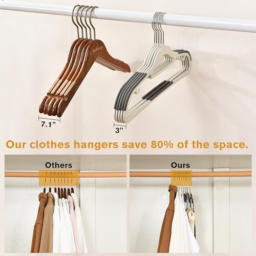Plastic Hangers 50 Pack, Non Slip Slim Clothes Hangers