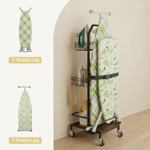 Ironing Board Holder Cart for Small & Narrow Laundry Rooms, Freestanding ...