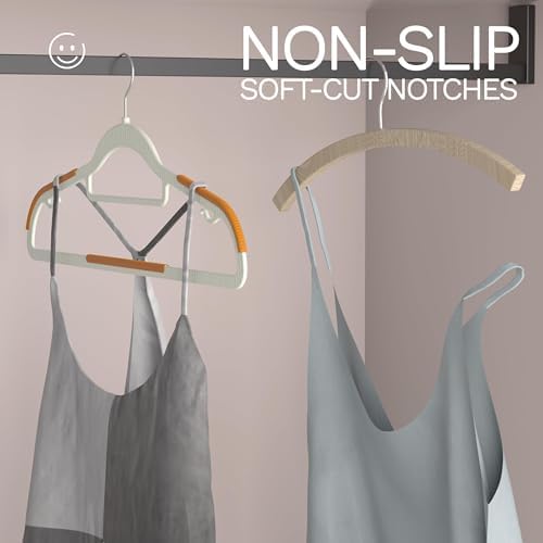 60 Pack Heavy Duty Plastic Hangers, Non Slip Clothes Hangers with Rubber Pads...